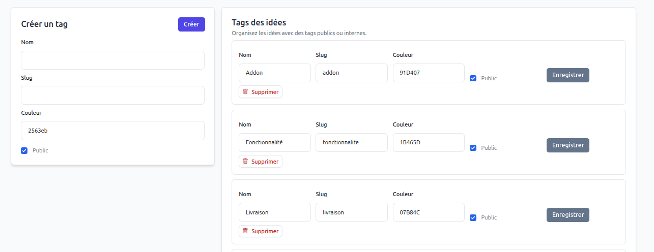 Création et gestion des tags