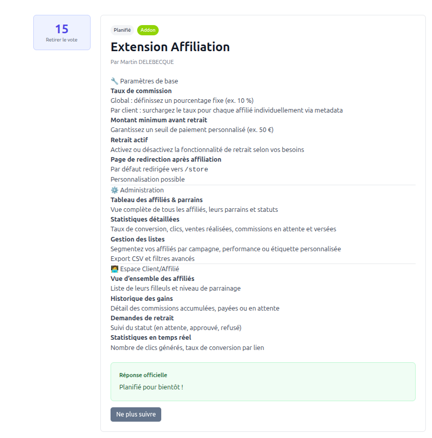 Détail d'une idée et réponse officielle