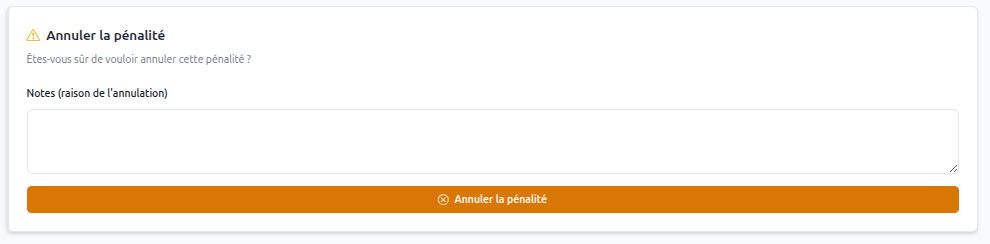 Annuler la pénalité