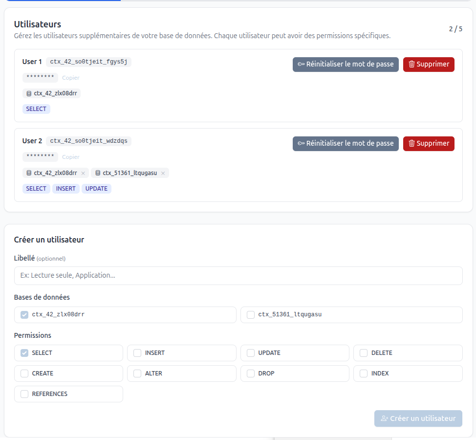 Gestion des utilisateurs et des permissions