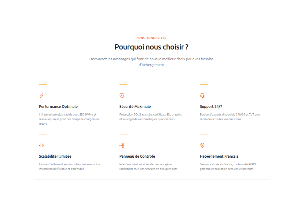 Section fonctionnalité 3 — aperçu d'un module supplémentaire