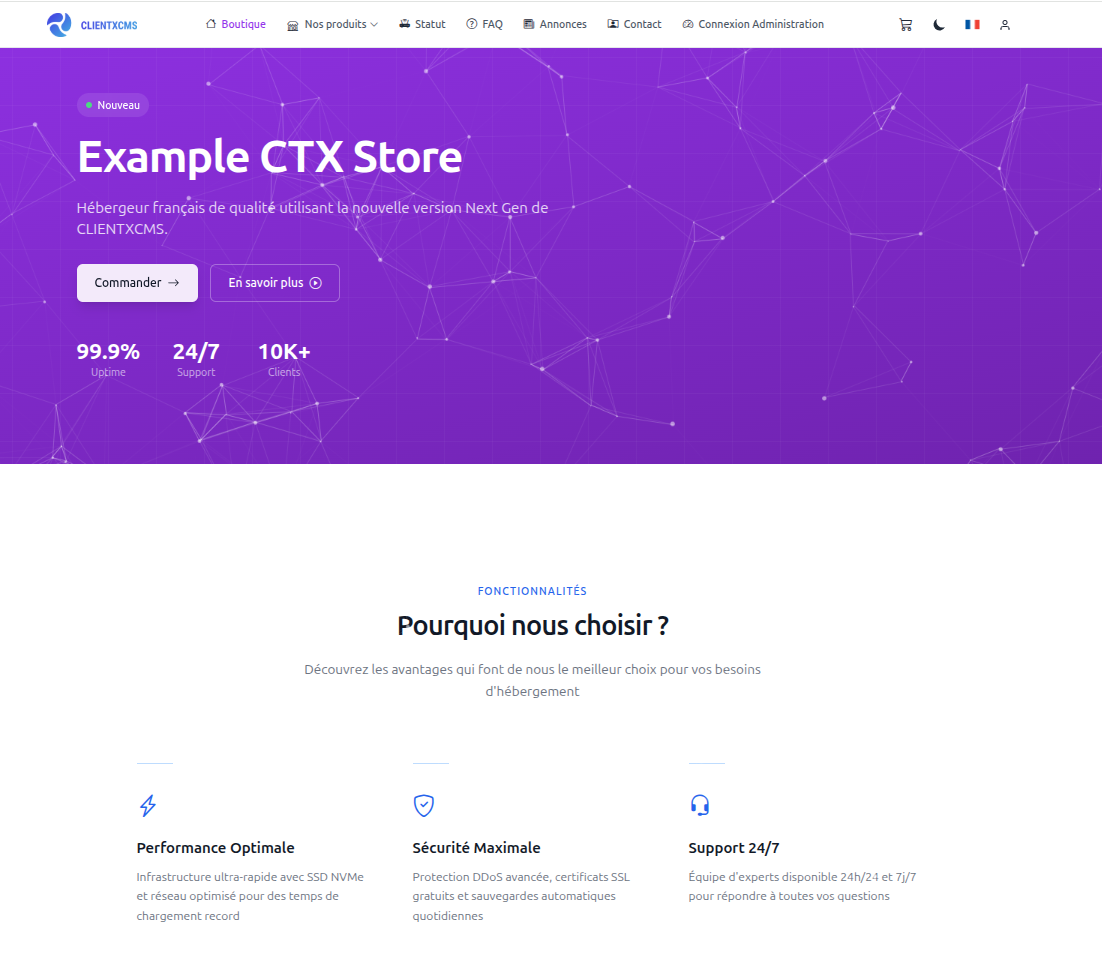 Page d'accueil Nexus version 2 — mise en avant alternative des services avec disposition en cartes