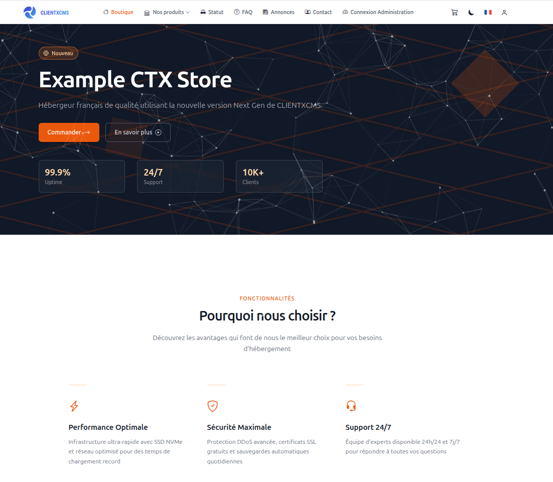 Page d'accueil Nexus version 3 — variation du design et organisation du contenu