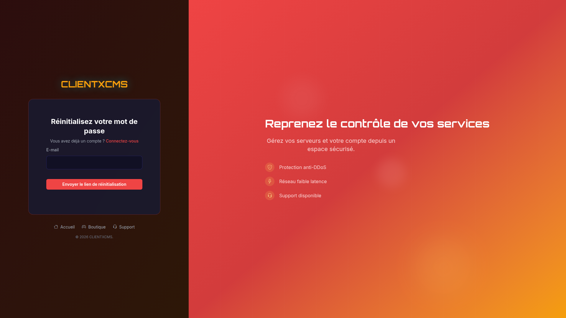 Mot de passe oublié